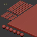 Garden Decor Materials with Colorful Decorative Balls Black Strips and Dark Wood Board