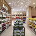 Neatly Arranged Supermarket Interior With Shelves Of Fresh Fruits Vegetables Beverages And Snacks