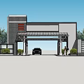 New Chinese-style Gate Community Gate 3d model