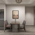 Modern Minimalist Living And Dining Room With Unique Flip Wall Clock And Marble Coffee Table