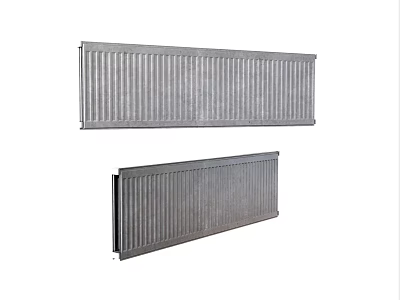 Modern Metallic Radiators with Striped Design for Efficient Home Heating Solutions 3d model