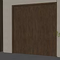 Dark Brown Wooden Double Doors With Black Handles And Natural Wood Grain Design