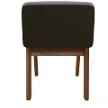 Brown Upholstered Armchair With Wooden Legs And Modern Design Style