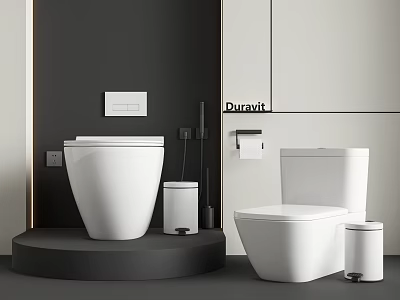 Duravit Modern White Toilet Different Stylish Designs For Bathroom Interiors 3d model