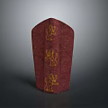 Red Medieval Shield With Intricate Golden Lion Patterns As Defensive Weapon