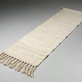 Elegant Long Beige Handwoven Tapestry With Fringe For Decorative Wall Art