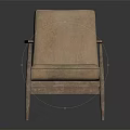 Vintage Style Leisure Chair With Wooden Arms And Beige Fabric Upholstery
