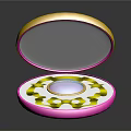 Fashion Accessories Open Jewelry Box With Blue Gemstone And Pink Gold Accents