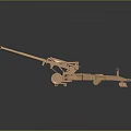 Golden Vintage Artillery Model With Wheels Tow Bar And Detailed Design