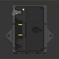 Black Industrial Device With Yellow Indicator Lights Textured Surface And Control Knob 3d model