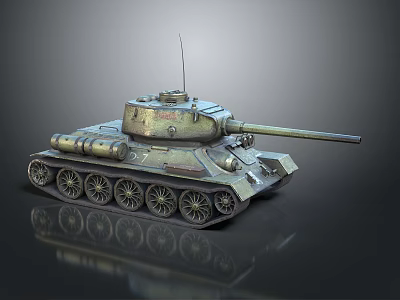 Detailed Military Tank 3D Render Featuring Turret Long Gun Barrel And Metallic Tracks 3d model