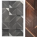 Modern Geometric Metallic Wall Decor With Interlocking Patterns And Warm Lighting Effects
