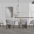 Modern Dining Table Chair Combination Dining Table Chair 3d model