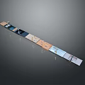Long Decorative Strip With Various Colored Material Panels For Interior Design