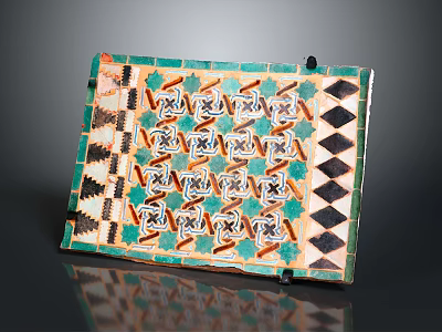 Intricate Colorful Mosaic Decorative Panel With Geometric Patterns And Vibrant Designs 3d model