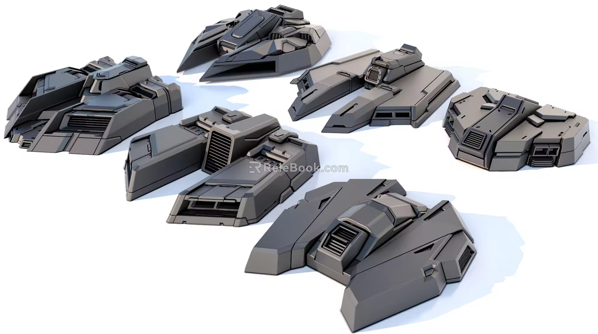 Science fiction mechanical parts spacecraft shape hard surface combination 3d model