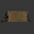 Natural Earth Slope Structure Supported By Rocks With Scattered Stones And Sand Base