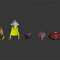 Various Sci Fi Fantasy Character And Creature Models With Diverse Colors And Designs