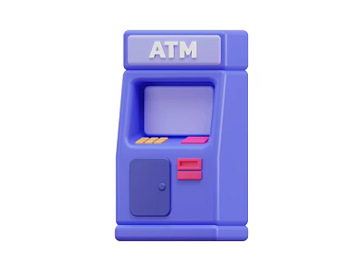 Blue ATM Machine With Screen Colorful Buttons And Daily Use Functionality 3d model