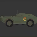 Green Armored Military Vehicle With Antenna Badge And Heavy Duty Wheels