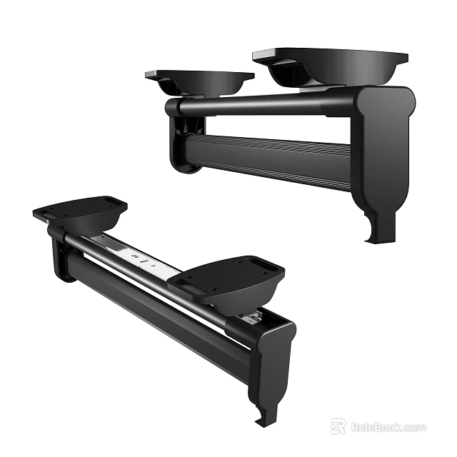 Black Wall Mounted Clothes Rack With Modern Design Dual Storage And Sturdy Structure 3d model