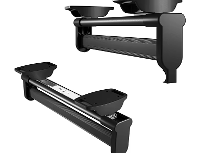 Black Wall Mounted Clothes Rack With Modern Design Dual Storage And Sturdy Structure 3d model