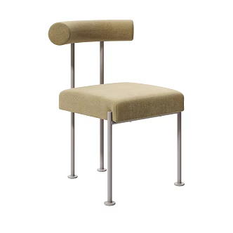 Midj Minimalist Single Chair Modern Single Chair Dining Chair Fabric Single Chair Cloth Chair Stainless Steel Chair Book Chair 3d model