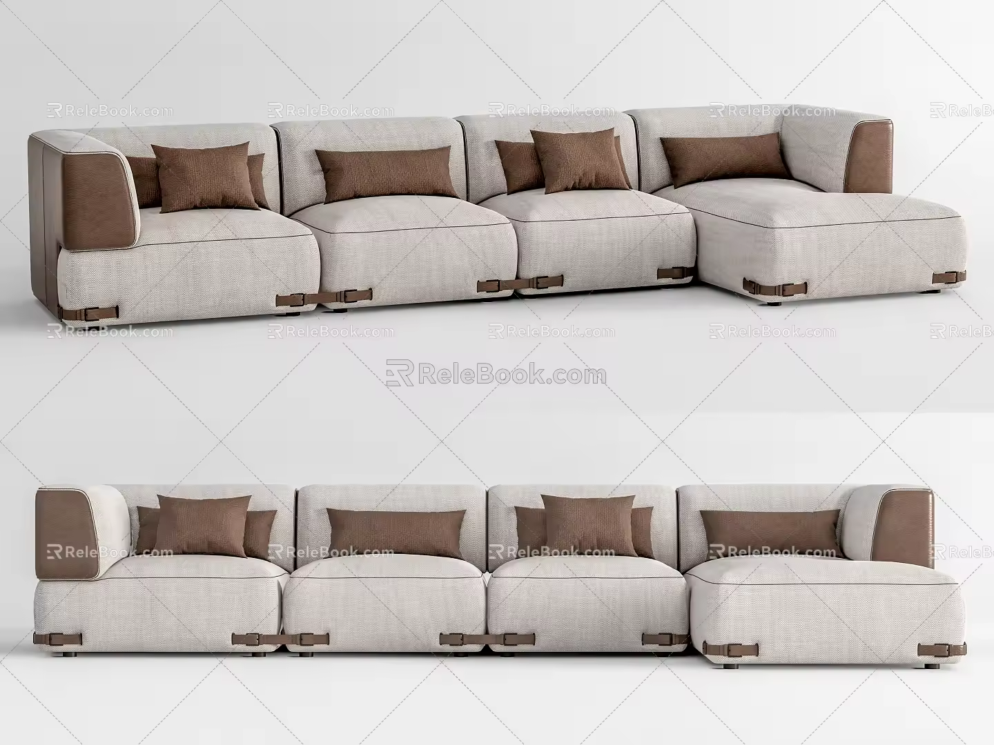Modern Corner Sofa Fendi Multiplayer Sofa Multiplayer Sofa 3d model