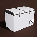 White Chest Freezer With Double Lid And Black Trim Digital Control Panel