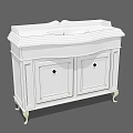 White Bathroom Vanity With Two Doors And Decorative Legs Classic Design