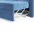 Modern Blue Fabric Two Seater Sofa with Storage Compartment and Convertible Design