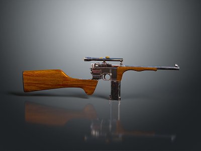 Rifle C96 semi-automatic rifle combat rifle 3d model