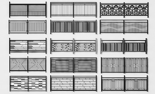 Modern Guardrail Railing 3d model