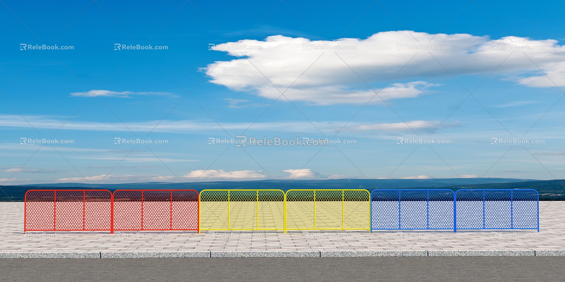 Guardrail Fence Color Fence Fence Iron Mesh Iron Fence Kindergarten Fence Playground Fence Playground Fence 3d model