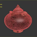 Traditional Reddish Brown Ceramic Jar With Textured Surface Lid And Base