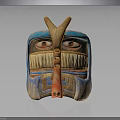 Traditional Handcrafted Ethnic Mask With Cultural Design As Clothing Decoration Accessory