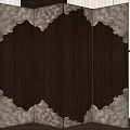 Modern Luxury Wooden Room Divider With Patterned Edges And Panel Design 3d model