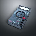 Professional Black Computer Multimeter with Digital Display Knob and Buttons Design 3d model