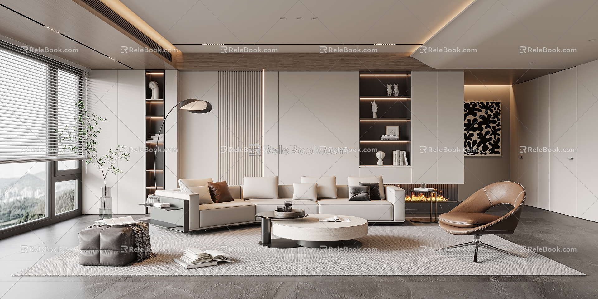 modern living room home living room 3d model