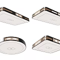 Modern Square and Round Ceiling Lights with Metal Frame and White Panel 3d model