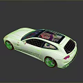 White Ferrari Sports Car Featuring Black Roof Hatchback Design And Black Wheels