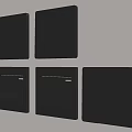 Sleek Black Switch Panels In Various Designs Mounted On Light Wall 3d model