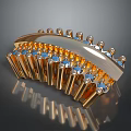 Golden Hair Clip With Blue Gemstones Decorative Crystal Accents Fashion Accessory