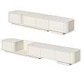 Modern White Wall Mounted TV Cabinets With Floating Design And Storage Drawers