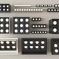 Various Styles Of Modern Downlights And Spotlights With Grid Bar Arranged Designs