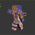 Pixel Style Character With Orange Blue Hair Waving In Colorful Outfit