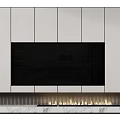 Modern TV Wall Design With Fireplace Cabinets Shelves And Marble Accents