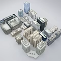 3D Models of Urban High Rise Buildings in Various Architectural Styles
