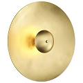 Gold Round Metal Wall Decor With Textured Surface And Central Accent For Home Interior