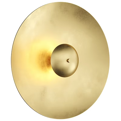 Gold Round Metal Wall Decor With Textured Surface And Central Accent For Home Interior 3d model